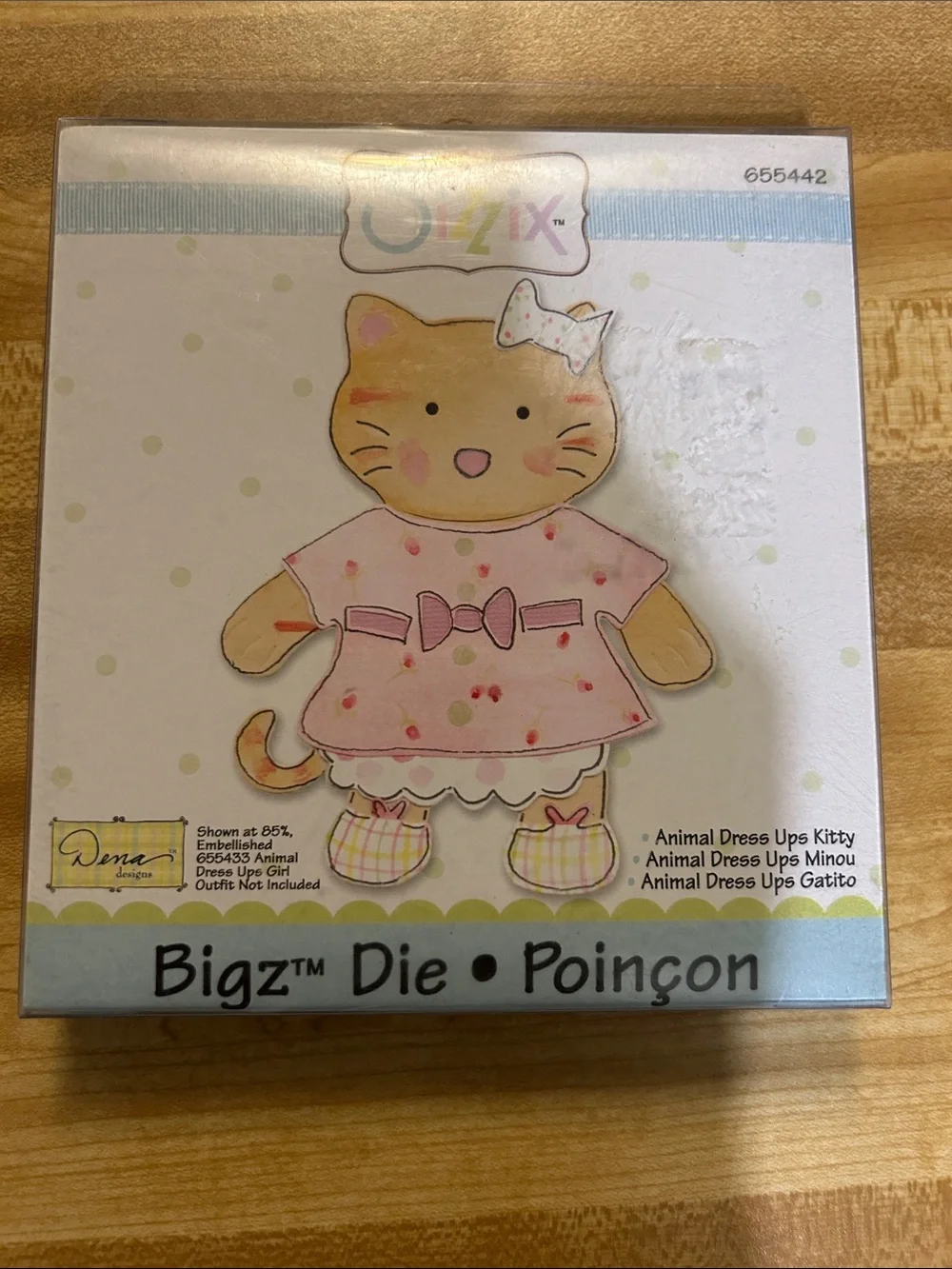 Sizzix Animal Dress Ups Kitty Die - Pink and Cream Cat Outfit